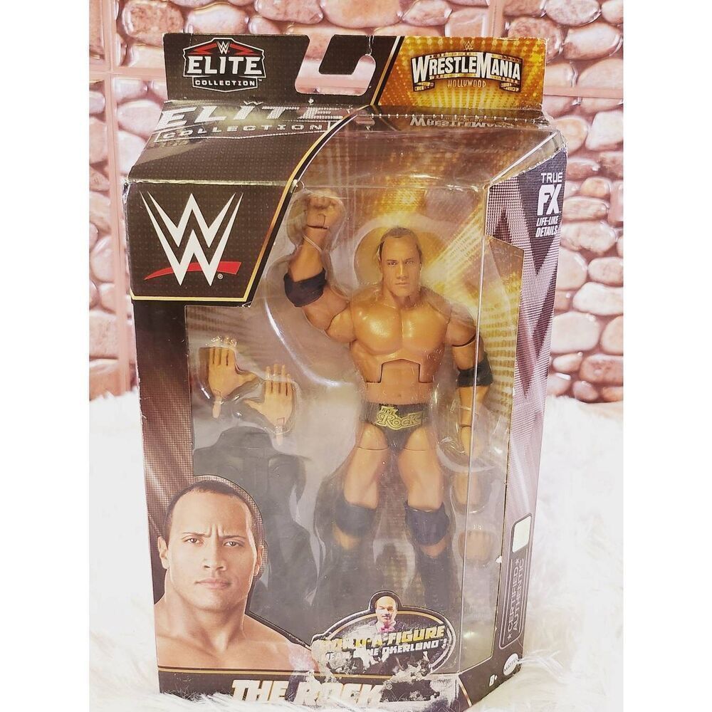 WWE Elite Collection The Rock Wrestle Mania Mattel Mean Gene Build A Figure 2022
